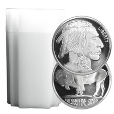 Roll of 20 - 1 Troy oz Buffalo .999 Fine Silver Round Full Roll picture