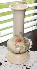 Off White Cream Colored Porcelain Vase With Flowers picture