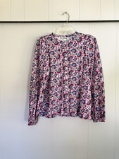 ⁠Boden Women’s US 6 UK 10 Marina Pink Floral 100% Cotton Button Front Blouse picture