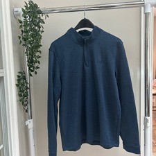 Gently Used Under Armour Mens ColdGear Loose Fit 1/4 Zip Fleece Pullover Navy XL picture