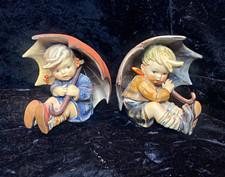 Vintage Goebel Hummel Umbrella Boy & Girl Figurines W Germany 152/0 Pair picture