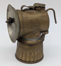Vtg Justrite Brass Miner's Lamp Light Carbide 1912 Patent picture