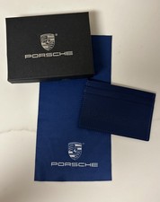 BRAND NEW Porsche Design Leather Card holder wallet Royal / Navy Blue picture