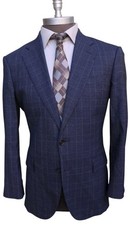 J. Crew Ludlow Classic Four Season Wool Blue Gray Check Two Button Blazer 42R picture