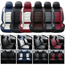 Luxury Leather Car 5 Seat Covers Front Rear Full Set Cushion Protector Universal picture