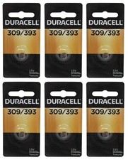6-PACK Duracell 309/393 Silver Oxide Button Batteries SR48 SR754W SR754SW SR754 picture