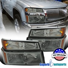 For 2004-2012 Chevy Colorado GMC Canyon Light Smoke Headlight+Corner Bumper Lamp picture