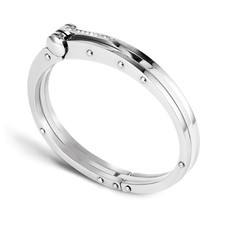 My Daily Styles Stainless Steel Silver-Tone Men's Handcuff Bracelet picture
