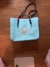 Spartina 449 canvas tote shoulder bag bee M Aqua Womens Embroidered picture