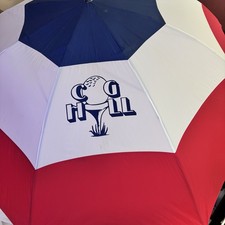 Vintage Haas Jordan Umbrella - Cog Hill Golf 41” Red White & Blue With Sleeve picture