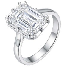 Emerald  10x12mm Sparkling D VVS Moissanite Solitaire Engagement Ring Sz 5-9 picture
