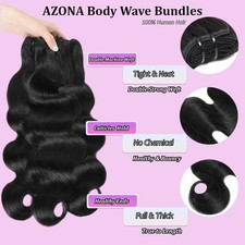 3 Bunches (100g Each = 300g) 14 16 18 Inch Brazilian Virgin Human Hair Wavy 1#B picture