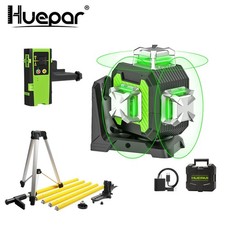 Huepar 3D Green Self-leveling Laser Level Metal Laser Window + Receiver +tripod picture