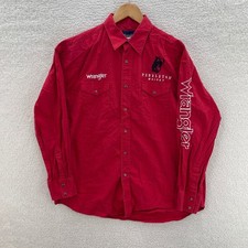 Wrangler X Pendleton Whisky Shirt Mens XL Red Rodeo Pearl Snap Cowboy Workwear picture