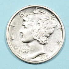 1939 S Mercury Dime ~ UNC UNCIRCULATED ~ US Silver Coin Collectible picture