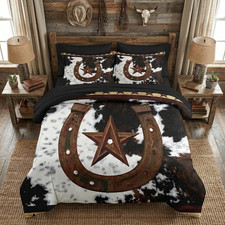 King Comforter Set with Sheets, 7 Pieces Western Cowboy Bedding picture