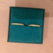 10k Yellow Gold Pavé Round Diamond Stackable Wedding/Anniversary Bands (2)  Sz 6 picture