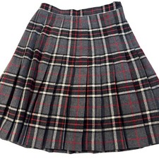 Vintage Bedford Fair Plaid Pleated  Wool Blend Skirt Womens Size 12 Made In USA picture