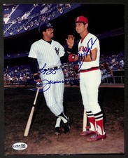 Reggie Jackson & Carl Yastrzemski HOF Signed 8x10 Photo Red Sox JSA 212823 picture