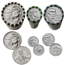 2026-P Enduring + Emerging + Jefferson 3 Coin Roll Official Liberty Set * USA250 picture
