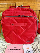 Lug Skeeter Small Poppy Red Crossbody Bag Zip Closure Top Handle RFID NEW picture