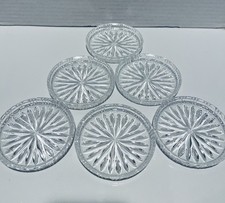 Brilliant Vintage 6 Piece Crystal? Coaster Set. Picture Comparison To Waterford picture
