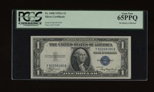 DBR 1935-A $1 Silver Gem Fr. 1608 YB Block PCGS 65 PPQ Serial Y82258185B picture