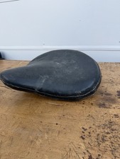 Vintage Bates Motorcycle Seat Harley-Davidson Bobber Chopper Leather Black picture