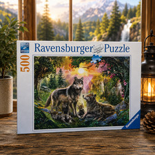 Ravensburger Wolf Family In The Sunshine 500 Piece Jigsaw Puzzle Complete 14745 picture