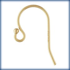 10-14kt Gold Ball End Earwires. Gold Filled Bead End Hooks. Earring FindingGF118 picture