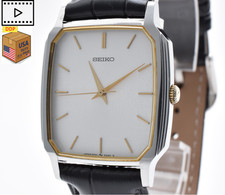 Vintage 1989 [NEAR MINT] SEIKO Chariot 5P31-5310 Gold White Men's Qz Watch JAPAN picture