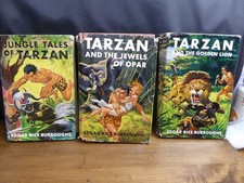 TARZAN by Edgar Rice Burroughs (Vintage 3 Book Lot HC’s) w/ dust covers picture