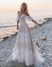 Stunning Boho Beach Wedding Gown | Sorayan Lace Bridal Gown| New with Tags | XXS picture