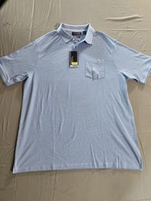 NEW Roundtree & Yorke Performance Collard Shirt Men Blue Size: XLT picture