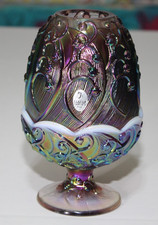 Fenton Plum Opalescent Lily Of The Valley 2 Piece Fairy Light picture