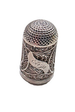 RARE GEORGIAN FILIGREE ANTIQUE STERLING SILVER THIMBLE CIRCA 1820 picture