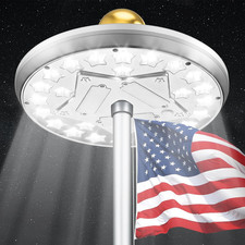 2000 Lumens Solar Flag Pole Light, 18Hrs Lighting, 2200mAh x3 Batteries picture