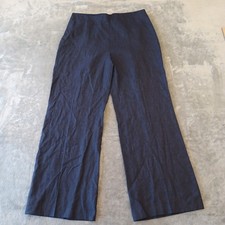 Talbots Dress Pants Womens Size 16 Blue Side Zip Linen 36x31.5 High Rise New picture