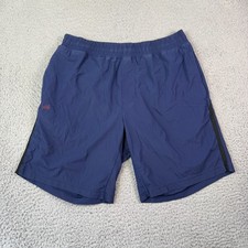 Rhone Versatility Shorts Mens Large Blue 9” Lined Gym Stretch 100214 Drawstring picture