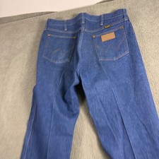 Wrangler 13MWZ Cowboy Cut Blue Jeans Mens 35x32 Made in USA Vintage High Rise picture