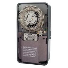 Nsi Tork 8001U Electromechanical Timer, 24 Hr, Gray, Metal picture