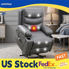 Oversized Power Lift Recliner Chair Big and Tall Wide Seat Massage Heat 135° picture