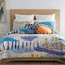 Studio D Opal Quilt Queen Vibrant Landscape Floral Cotton Daffodil Reversible picture