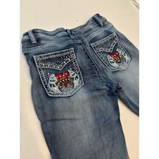 Vintage Y2K Bedazzled Heart Angel Wing Jeans picture