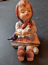 Vintage Made in Occupied Japan Girl With Birds Ceramic Figurine picture