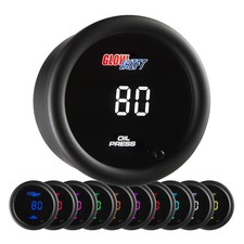 GlowShift 10 Color Digital 145 PSI Oil Pressure Gauge Kit, 21/16