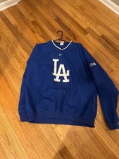 Vintage Nike LA Los Angeles Dodgers Blue Pullover Jacket Center Swoosh Small picture