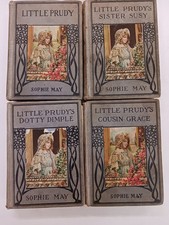 4 Little Prudy Storybooks by Sophie May Early 1900s Sister Susy Dottie Dimple Co picture