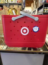 Bogg Red Solid Tote Bag, White Double Handles, Zip Pouch, Inner Pockets picture