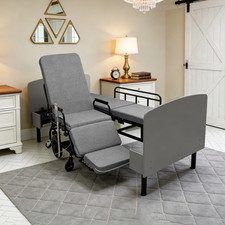 3-in-1 Electric Nursing Bed w/OKIN Dual Motors,Convertible to Wheelchair Elderly picture